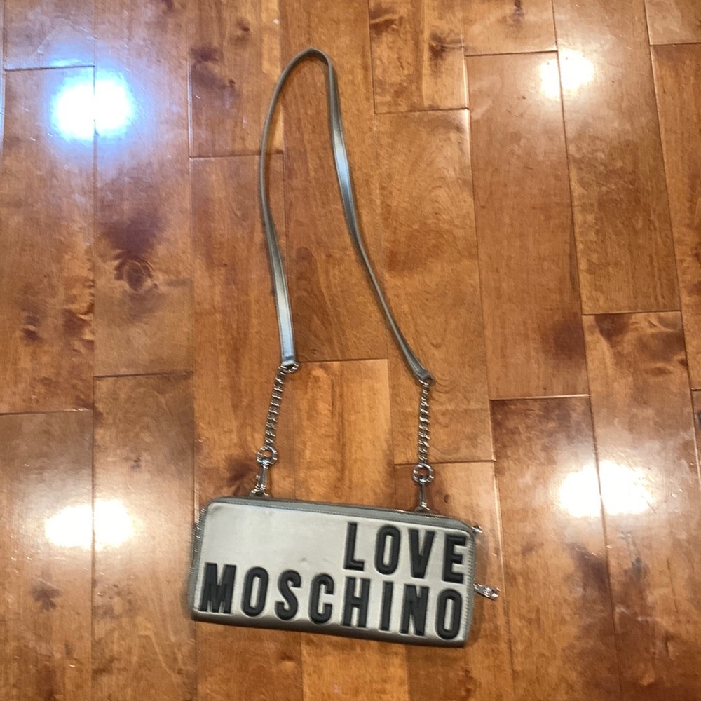 LOVE MOSCHINO GRAY CROSS BAG